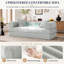 Canapé-lit modulaire convertible 77 po, canapé-lit en velours côtelé à assise profonde avec coussins amovibles pour appartement, salon et chambre d'amis-128973811