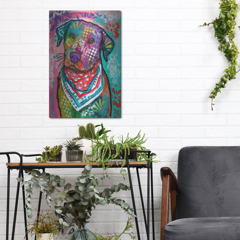 Art mural en métal «Flag Collar» par Dean Russo Lark Manor ™, H 16 po x l 12 po