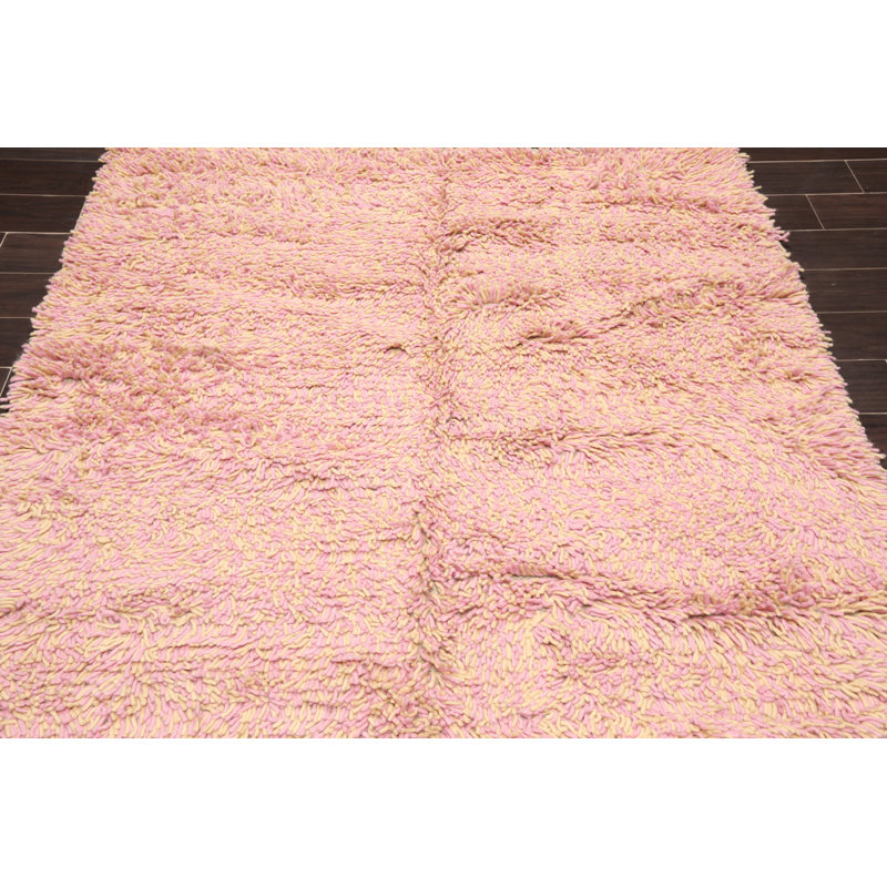 Wool Indoor Rug, Rectangle 3' x 5', Pink/Light