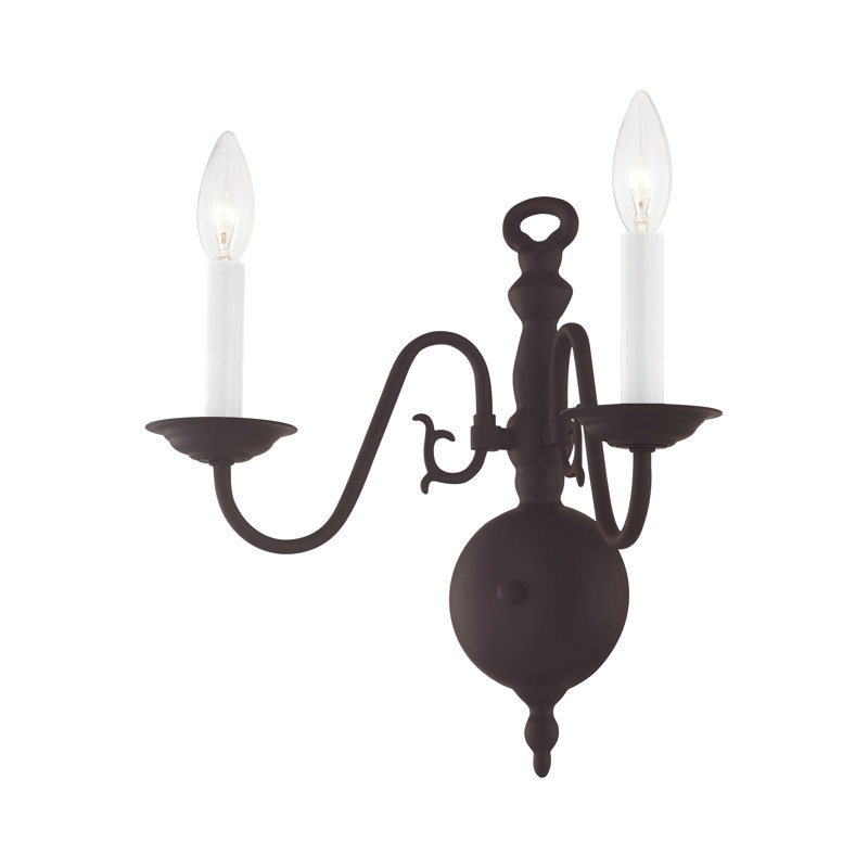 Benedetto Steel Candle Wall Light, Bronze