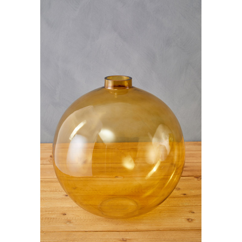 Bree Glass Table Vase, Amber