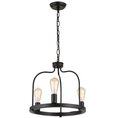 Black Chandelier 3-Light Modern Farmhouse Pendant Lighting