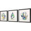 Ensemble de trois vases Picasso, impression encadrée noire
