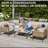 4-Piece All-Weather Rounded Outdoor Conversation Set with 5" Thick Cushions