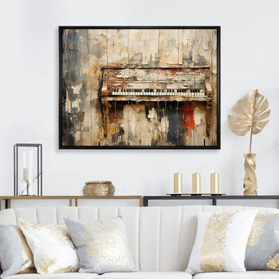 Rustic brown piano melody I - Music Piano, reproduction sur toile