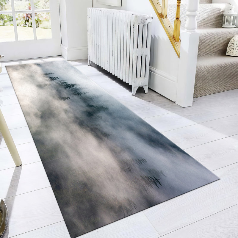 Tapis non tissé à motif fin à motif floral complexe, idéal pour la décoration intérieure