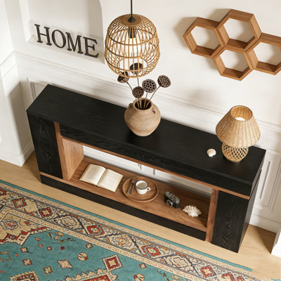 2-Tier Wooden Rectangular Sofa Hallway Table