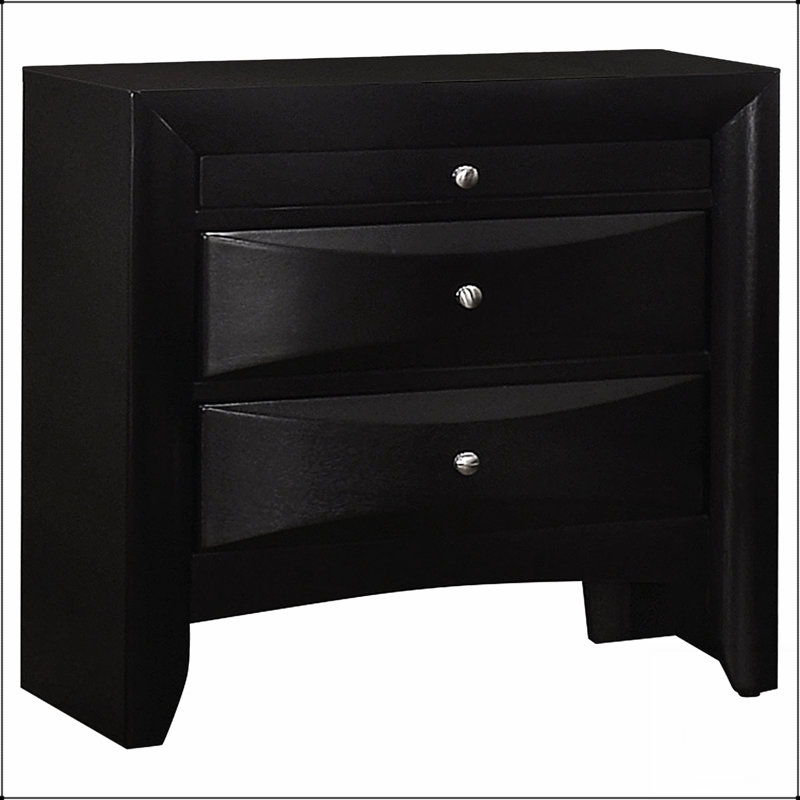 Table de chevet à 2 tiroirs Vollenhove avec plateau coulissant, design moderne et élégant pour un rangement et une commodité améliorés