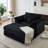 47.24" Corduroy Upholstered Sofa With Storage Ottoman-976076562