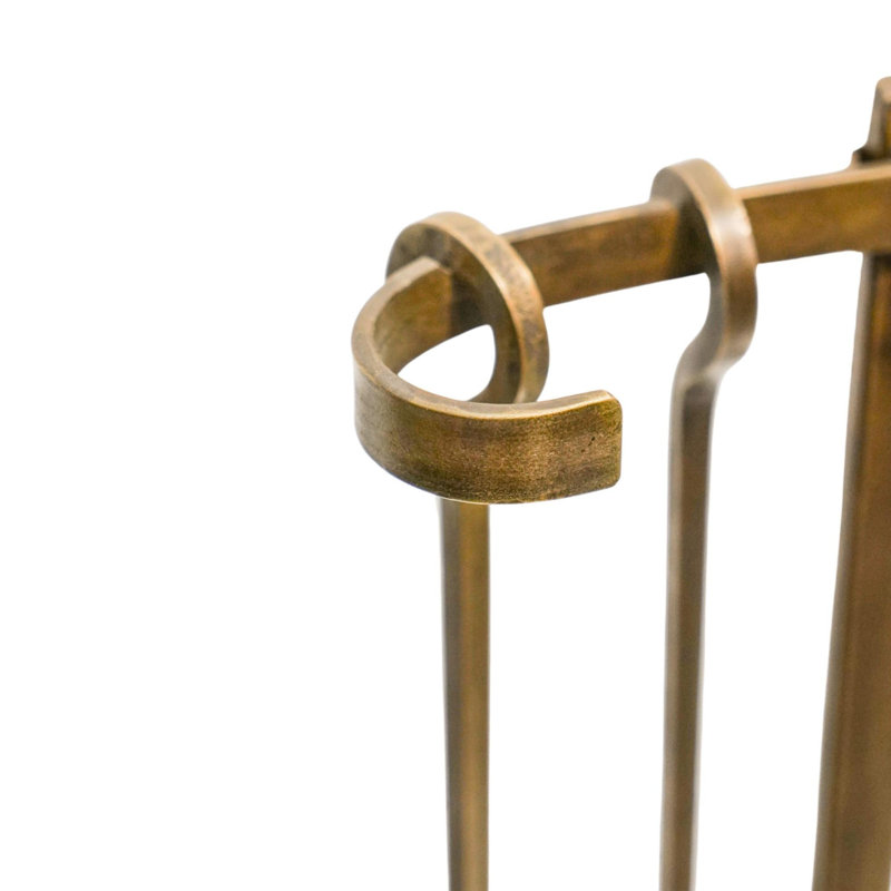 4-Piece Fireside Companion Set, Brass