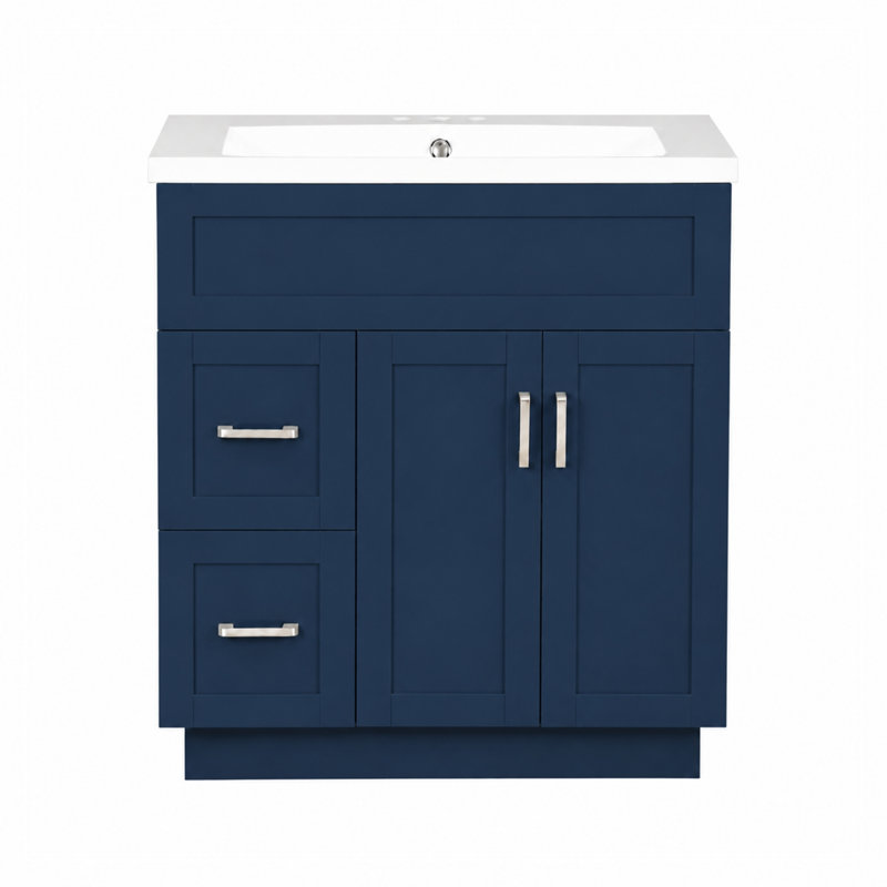 Meuble-lavabo avec lavabo, 2 portes, 2 tiroirs et tablette ajustable