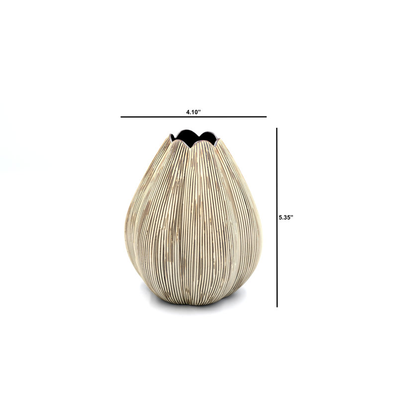 Bassey Handmade Table Vase, Brown, 5.4" H x 4.1" W x 4.1" D