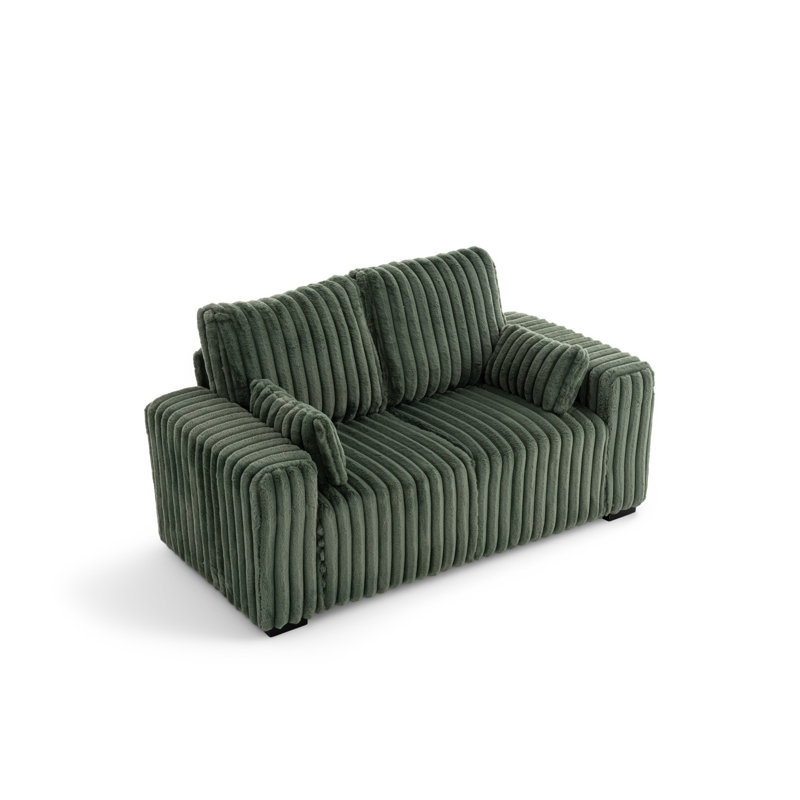 2 Seater Corduroy Sofa, Green