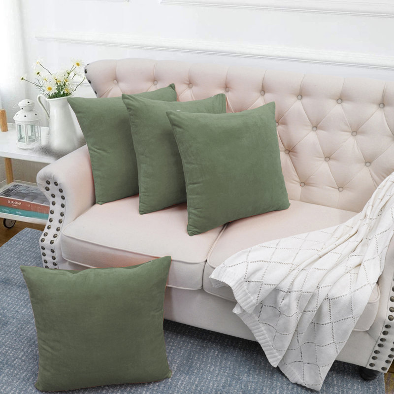 Square Cushion Cover, Green