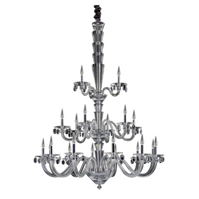 Fanshawe 21 LT Chrome/Clear Chandelier Allegri