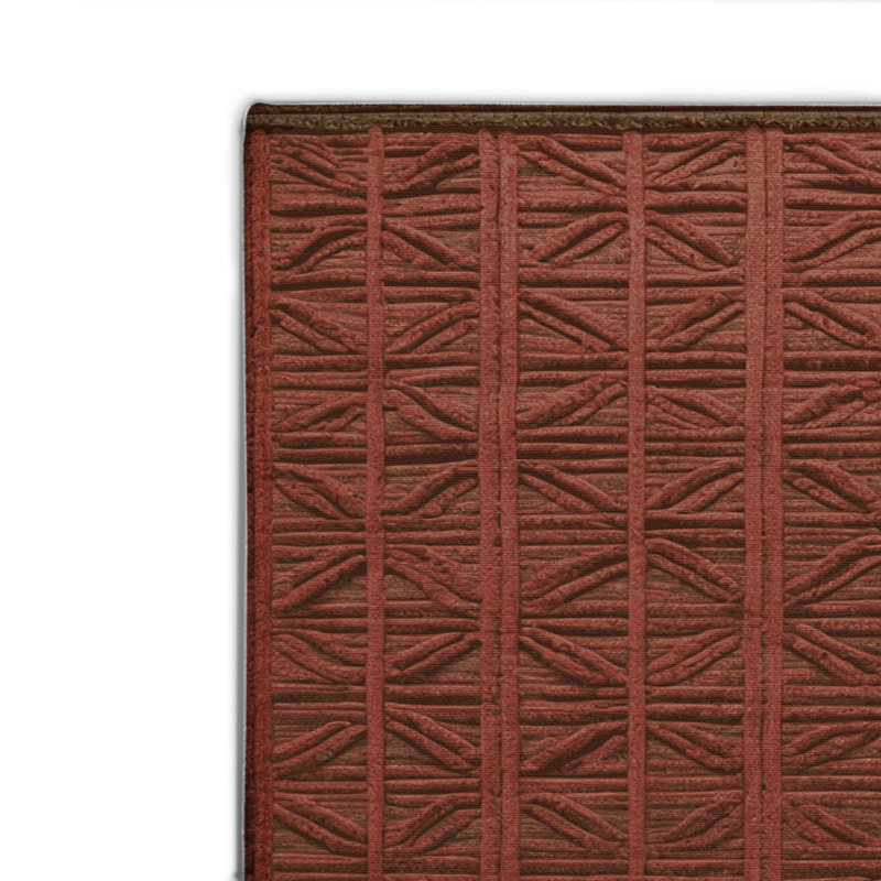 Tapis brun intérieur et extérieur Trellis, Rectangle 4pi x 6 pi