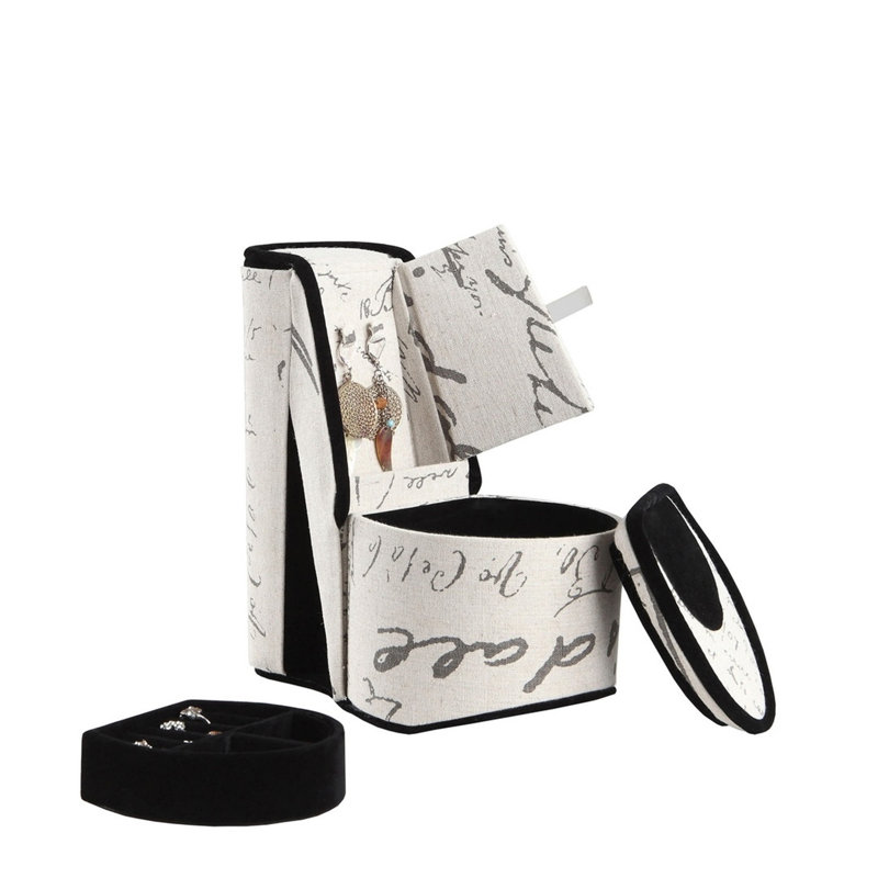 Grande boîte à bijoux 9 "avec rangement caché