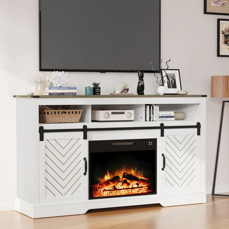 Unfinished Entertainment Center for TVs up to 70" with Fireplace Included