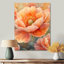 Golden pivoine II - reproduction d'art traditionnelle en métal, coquelicots en métal