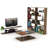 Modern 6-shelves Walnut Bookcase, Made Of Solid Wood For Office Living Industrial Style 6-shelf And Area
