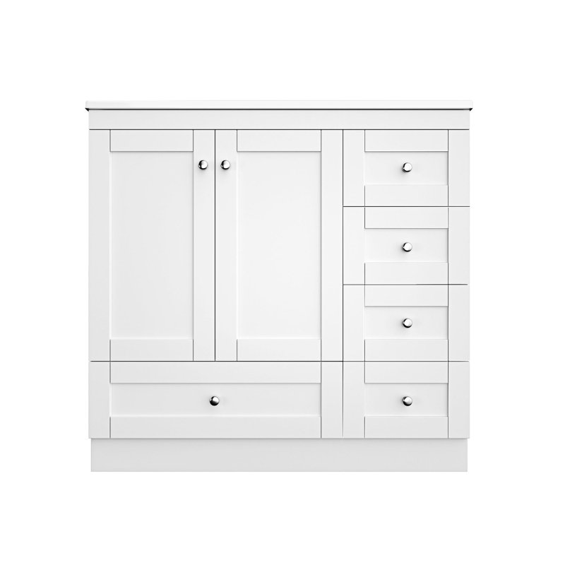 Meuble-lavabo autoportant avec lavabo en céramique, Blanc