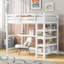 Lit mezzanine blanc avec bureau et tablettes pour un rangement de qualité supérieure