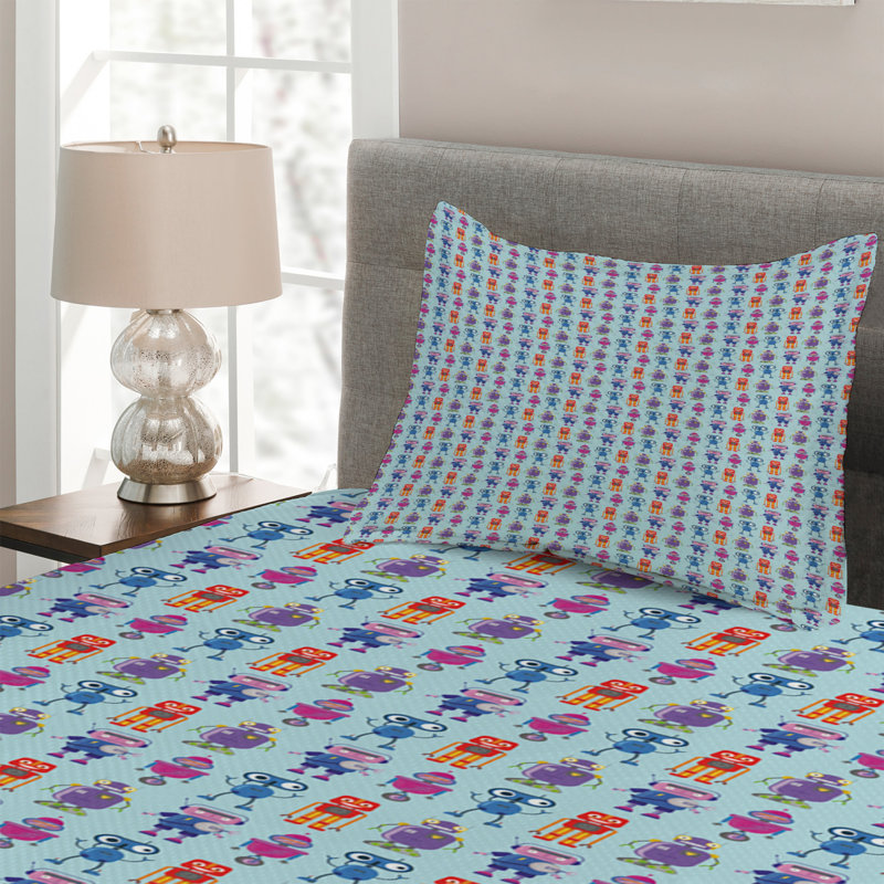 Polyester Coverlet, Twin Bedspread + 1 Sham