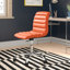 Chaise de bureau à dossier moyen ondulé en vinyle sans accoudoirs Modway-803849597