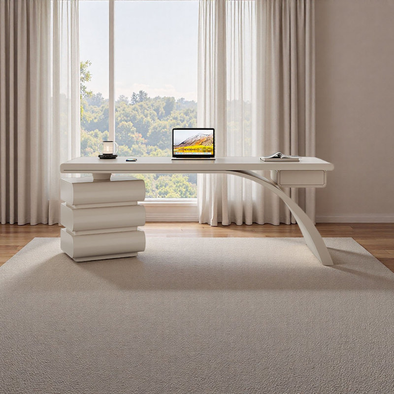 Bureau moderne crème avec travail spacieux