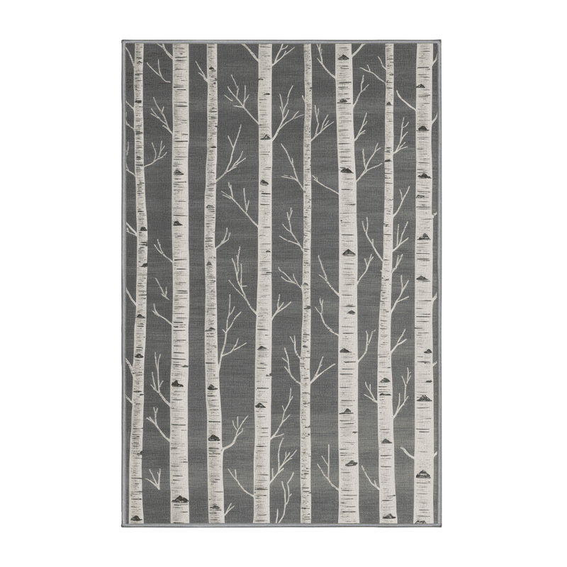 Machine Washable Nature Gray Area Rug, Rectangle 7' x 10'