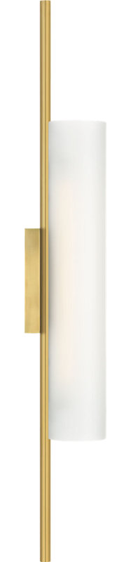 Windchime 25" Tubular Sconce with Soft Etched Glass, Soft Brass
