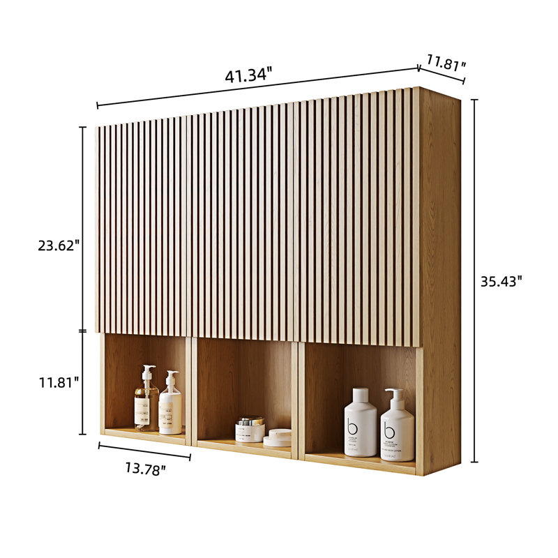Armoire murale de salle de bain, Chêne doré