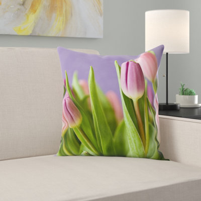 Floral Microsuede Throw Pillow