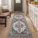 Oriental Neutral Dark Gray Machine Washable Non-Slip Indoor Area Rug