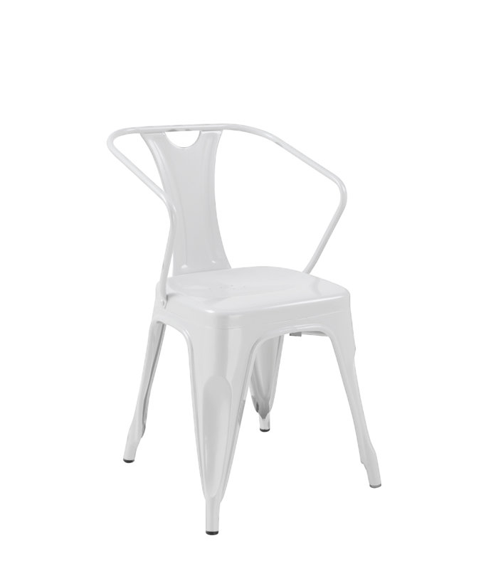 Alisa 17.5'' H Metal Armchair, White