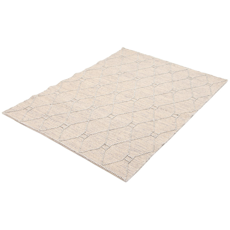 Tapis rectangulaire nouvel âge en laine brun clair unique 5 pi 5 po x 7 pi 3 po Dempsie