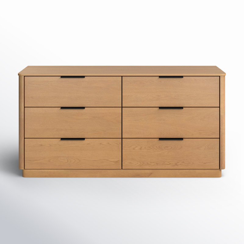 Tahani 58'' W 6 - Drawer Dresser, Natural/Black