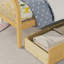 Structure de lit plateforme double avec 2 tiroirs de rangement, lit en rotin pour enfants avec tête et pied de lit, naturel-535483166-535483235