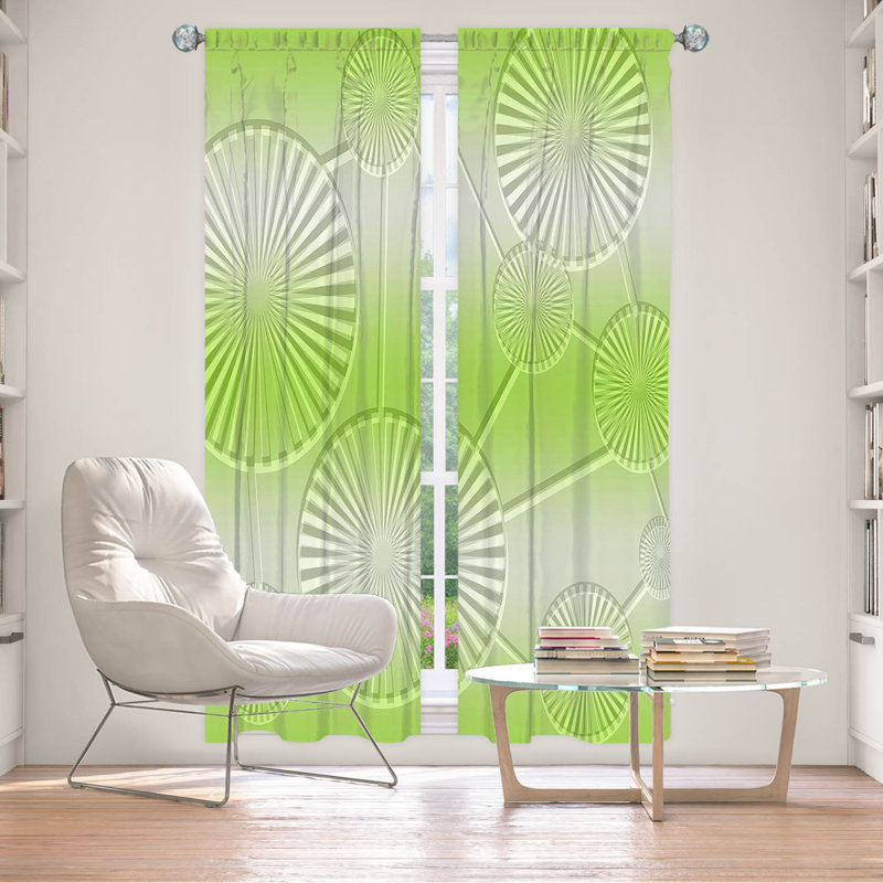 La paire de rideaux obscurcissant en polyester Biniam filtre la plupart des rideaux de lumière, Gris/vert, L 20 po x H 82 po