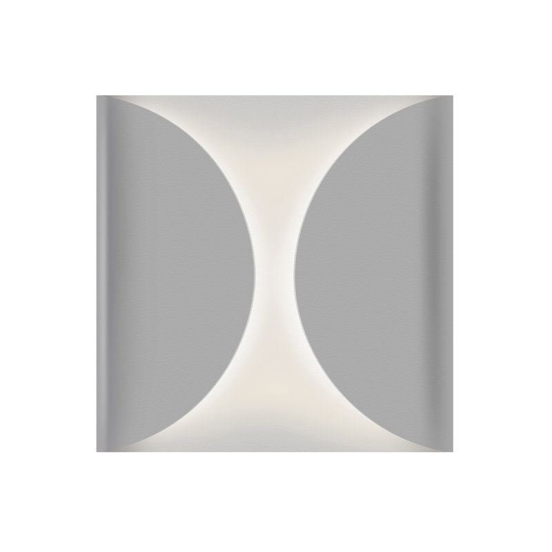 Folds LED Outdoor Sconce, Gray, 8" H x 8" W x 2.25" D