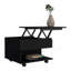 Table basse à plateau relevable Luanda, roulettes, une tablette - noir-935573431