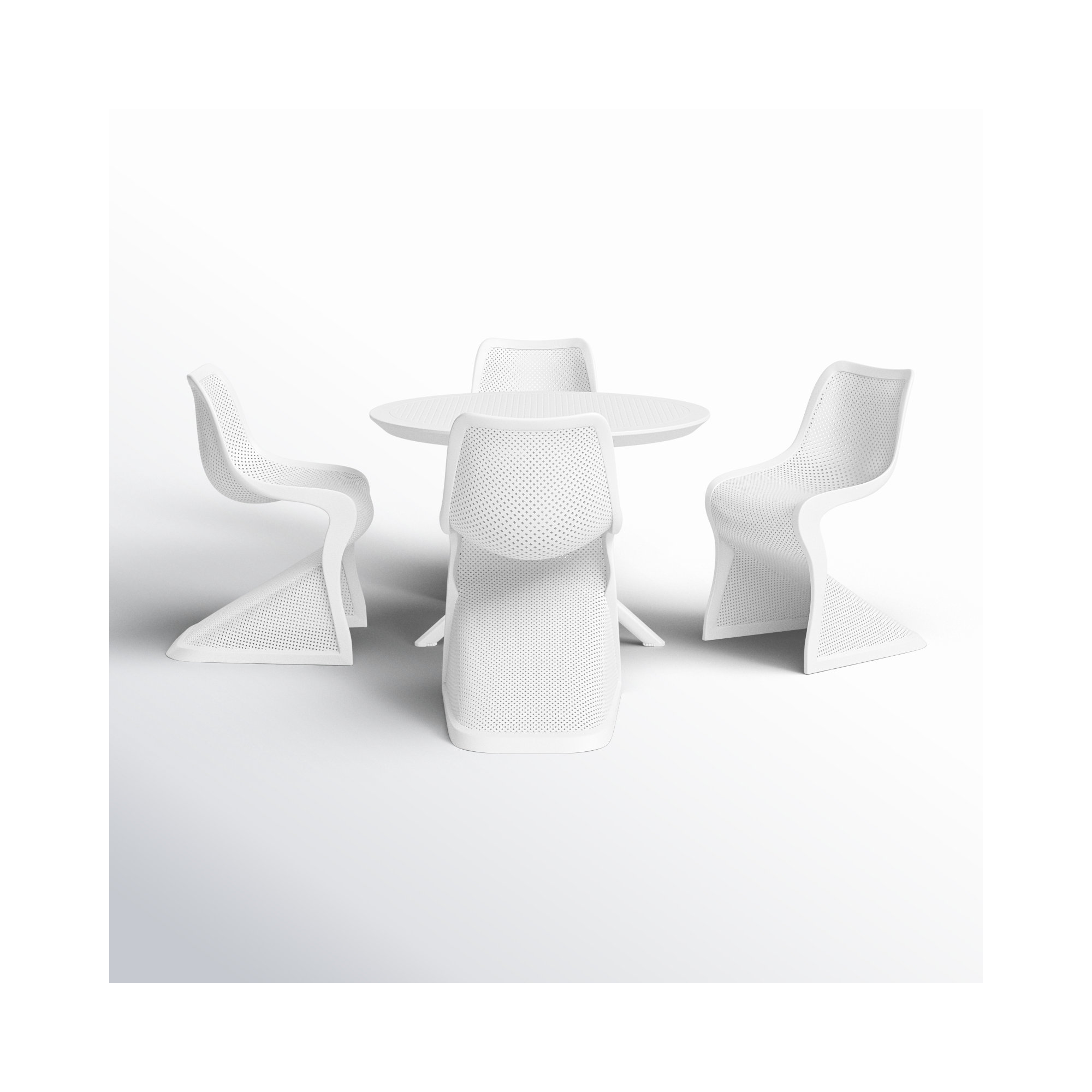Nassau 5 Person Dining Set, White