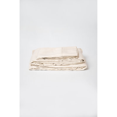 Ensemble de draps 4 pièces pour grand lit en microfibre et bambou crème hypoallergénique