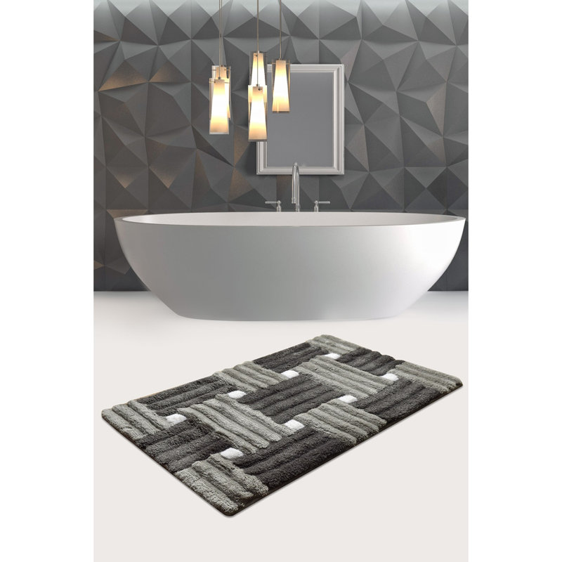 Premium Acrylic Bathmat, 24 x 47 Inches | 100% Antibacterial Acrylic, Pile Height: 0.7-1.2 Inches | Non-Slip Underside, Machine Washable at 86°F | Soft, Durable, and Stylish for Bathroom Safety & Comfort
