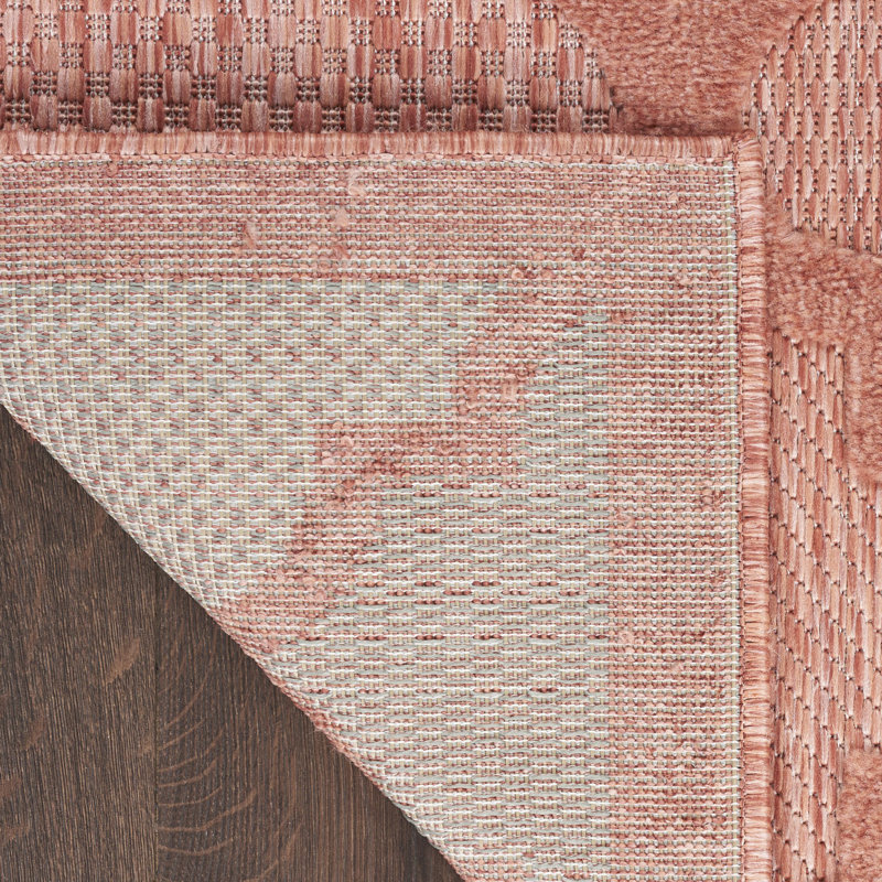 6' X 9' Orange Geometric Flatweave Area Rug