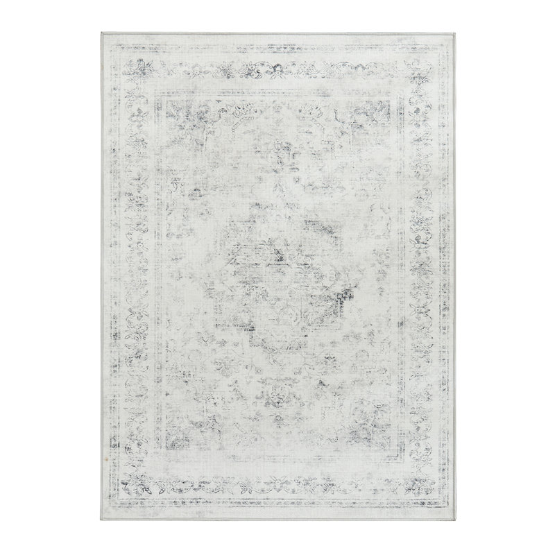 Pet Friendly Modern Printed Polyester Area Rug, Rectangle 6' x 9'