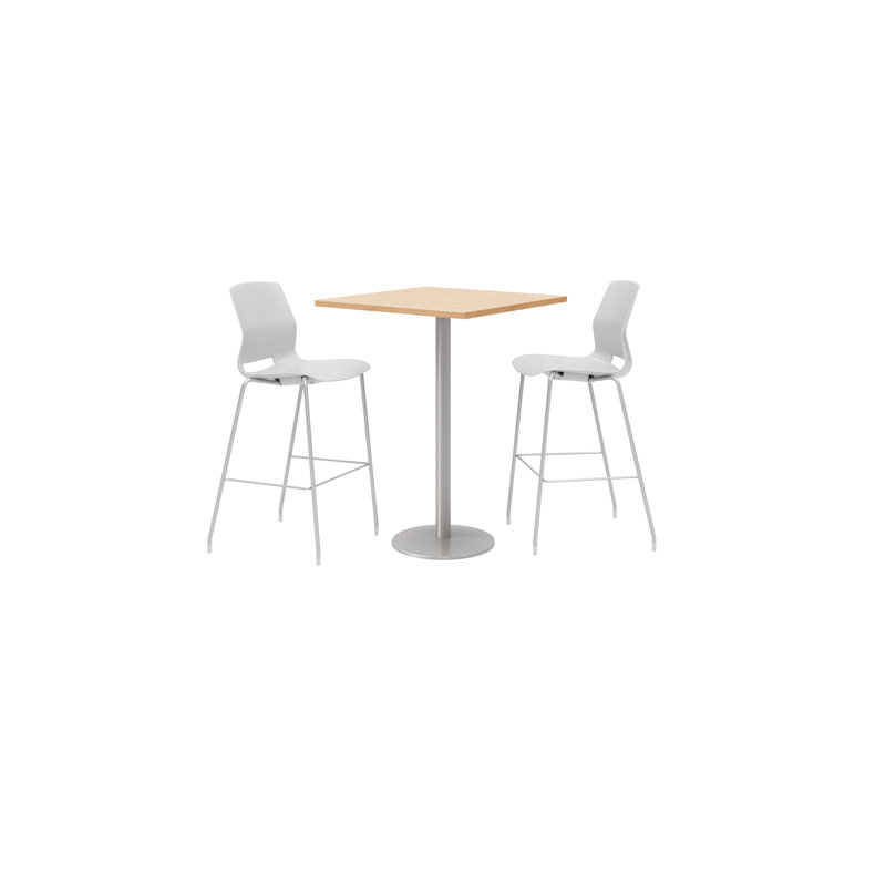 Ensemble de table de salle à manger carrée 30 "et chaise, Érable, Gris clair