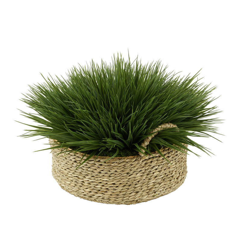 Gazon artificiel 8 po dans un panier, Vert, Naturel, H 13 po x l 20 po x P 20 po