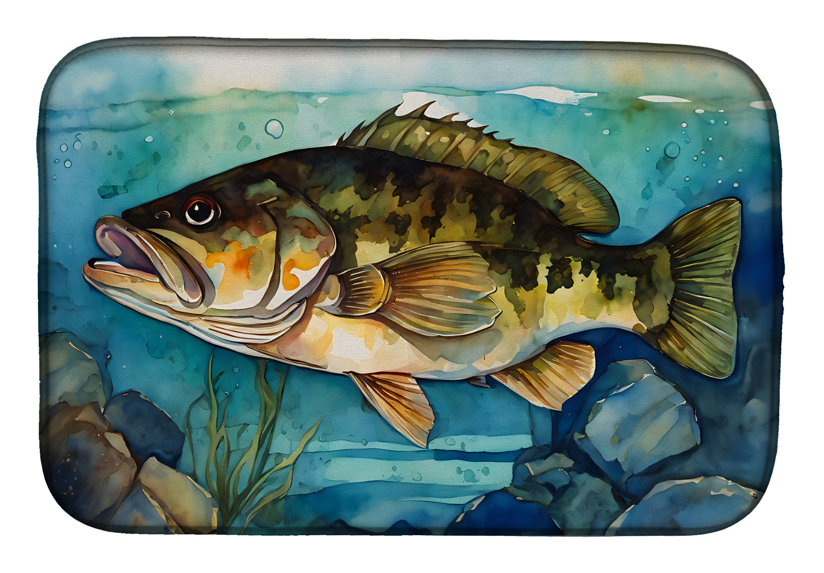 Caroline's Treasures 8806DDM Small Mouth Bass Dish Drying Mat