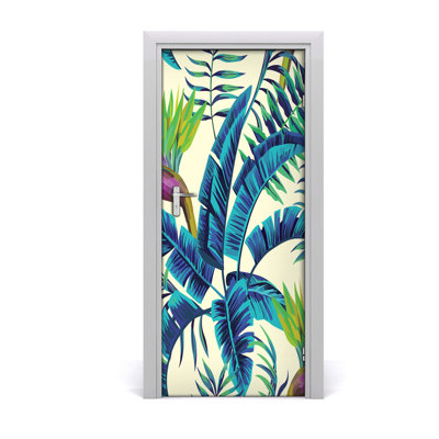 Tropical Leaves Door Decal